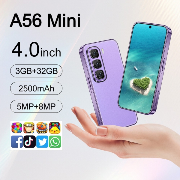 2026 Neue Android A56 Mini Smartphone 32GB Entsperrte Dual SIM 4G Handy 4,0 Zoll