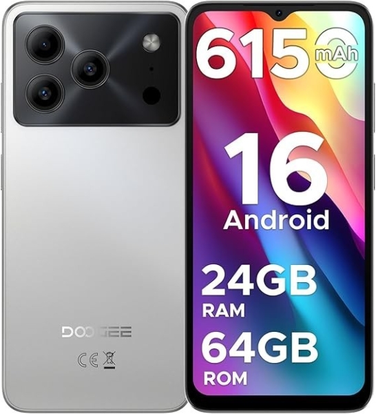 DOOGEE Note 56 Handys Android 16 Smartphone 6150mAh 24GB + 64GB Face ID
