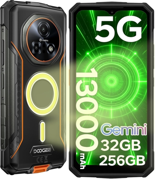 DOOGEE Fire 7 Pro Rugged Smartphone 5G, POC Intercom, 1200LM Dual Camping Lights