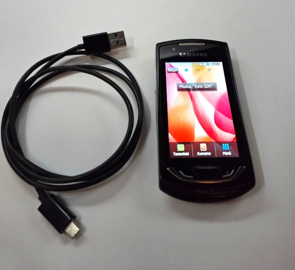 Samsung GT-S5620, Smartphone, Schwarz-Silber, funktionsfähig