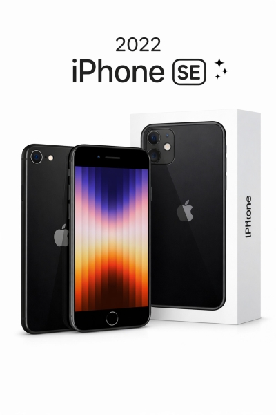 iPhone SE 2022 3. Gen 5G 64GB Schwarz entsperrt Smartphone + Apple BOX Grade „B“