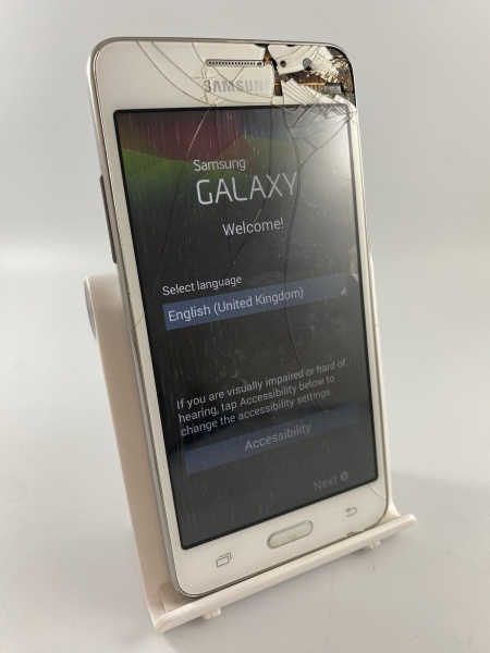 Samsung Galaxy Grand Prime Duos weiß entsperrt 8GB Android Smartphone gesprungen