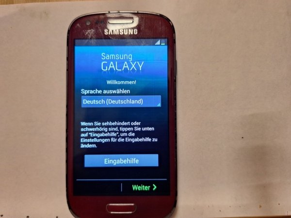 Handy Samsung Galaxy S3 mini GT I8200 rot  ohne Simlock Smartphone