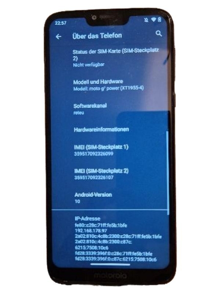 Motorola Moto G7 Power XT1955-4 Smartphone Android 10 Schwarz Dual SIM