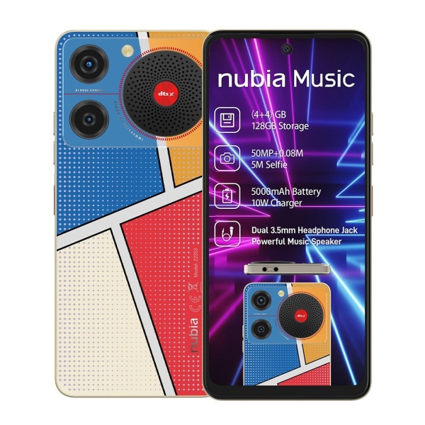 ZTE Nubia Music PopArt 4GB+128GB Big Speaker FM Radio Dual 3,5mm Klinke Smartphone