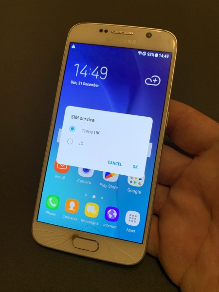 Samsung Galaxy S6 G920F weiß entsperrt 32GB 5,1″ Android Smartphone gesprungen