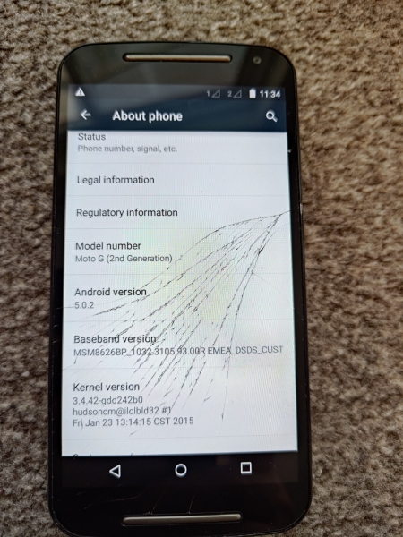 Motorola Moto G 2. Gen 8GB entsperrt schwarz Android Smartphone gesprungen 1GB RAM