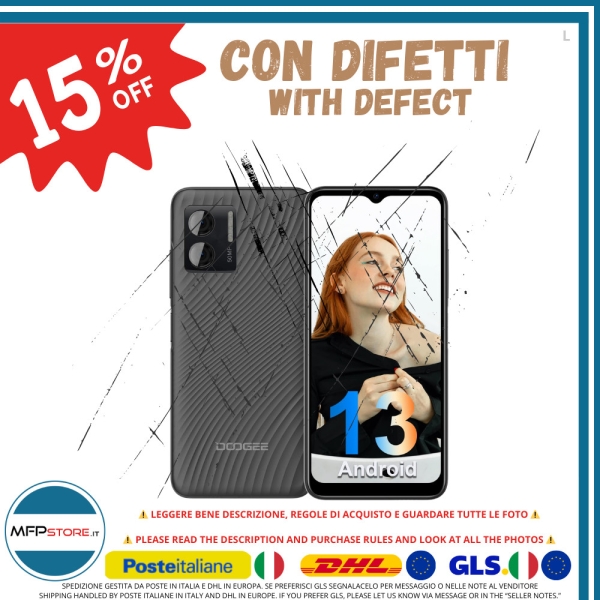 Smartphone Doogee N50 15GB RAM (8+7) 128GB 6,52″ Android 13 Schwarz – GEBRAUCHT