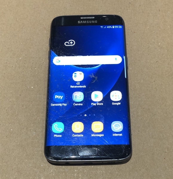 Samsung Galaxy S7 Edge 32GB – entsperrt – schwarz / gesprungen – funktioniert