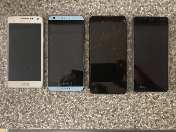 4 x Smartphones. Nokia, Huawei, Samsung, HTC