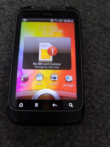 HTC Wildfire S Smartphone Handy *Touchscreen schwer zu bearbeiten, nur für Ersatzteile