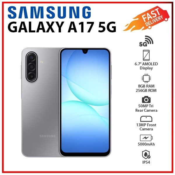 NEW Samsung Galaxy A17 5G 8GB+256GB GREY Dual SIM Unlocked Android Smartphone