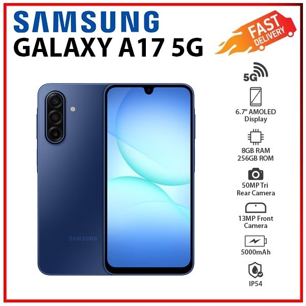 NEW Samsung Galaxy A17 5G 8GB+256GB BLUE Dual SIM Unlocked Android Smartphone