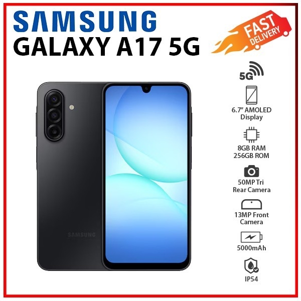 NEW Samsung Galaxy A17 5G 8GB+256GB BLACK Dual SIM Unlocked Android Smartphone