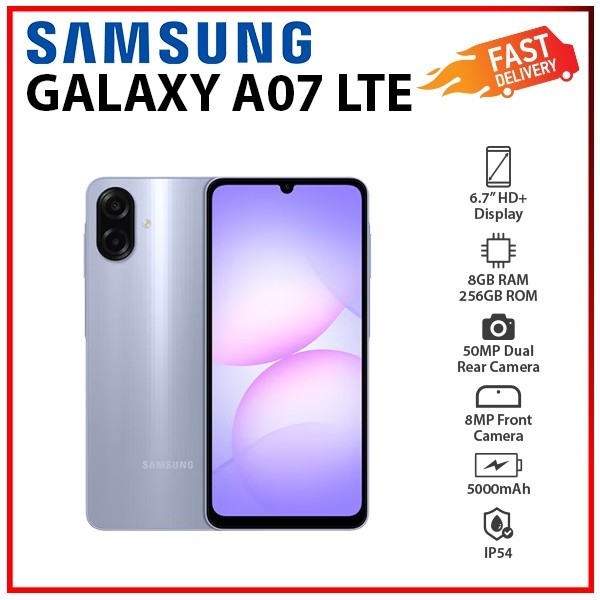 NEW Samsung Galaxy A07 LTE 8GB+256GB VIOLET Dual SIM Unlocked Android Smartphone