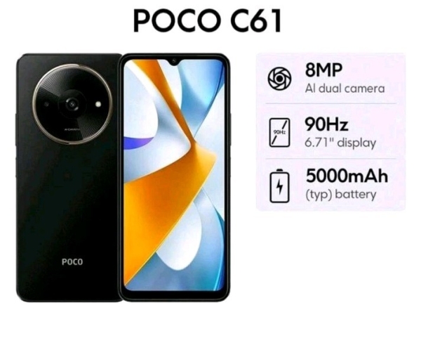 Xiaomi Mi POCO C61 Global Version Smartphone Smooth 6,71″ 4/128GB SCHWARZ FARBE