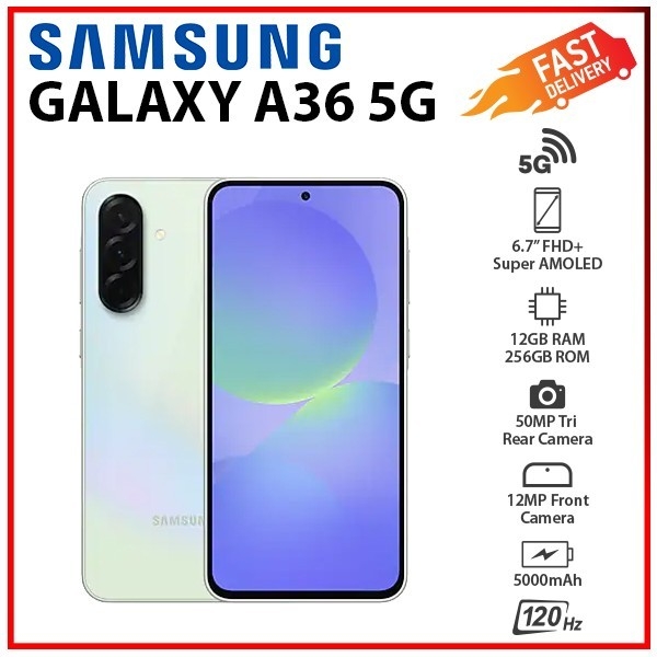 Samsung Galaxy A36 5G 12GB+256GB LIME Dual SIM Unlocked Android Smartphone