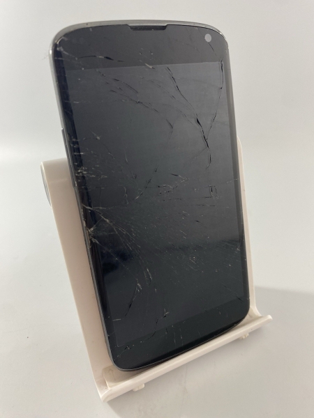 LG Nexus 4 schwarz 16GB 4,7″ 8MP Android Touchscreen Smartphone gesprungen defekt #B