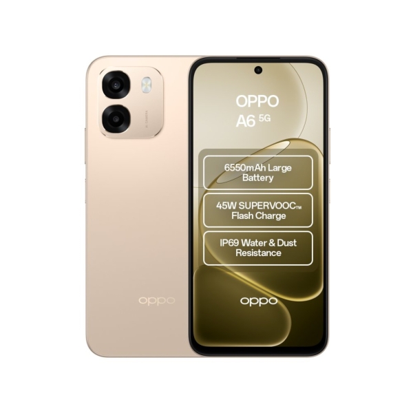 Oppo A6 5G Dimensity 6300 6GB RAM 256GB ROM 6,75″ HD+ LCD Dual SIM Smartphone