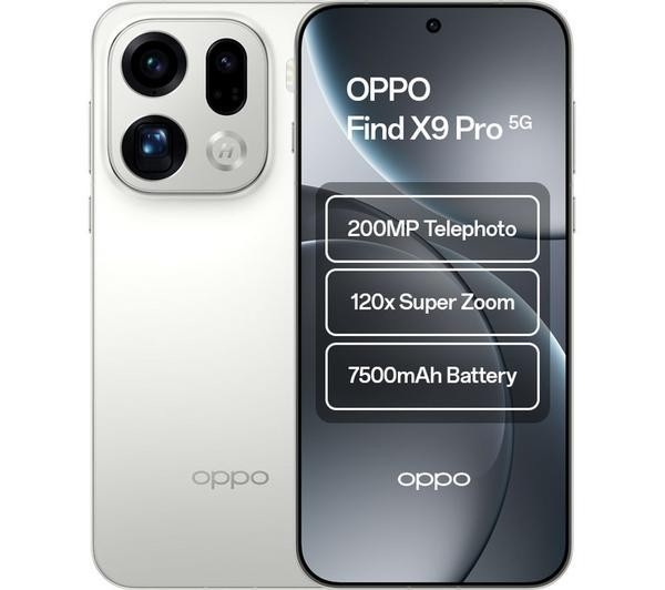 OPPOFindX9Pro5G Smartphone,6,78″ AMOLED120Hz Display,16GBRAM 512GB.7500mAh Batt.