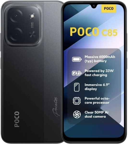 POCO C85 6GB/128GB schwarz Android 15 Smartphone xiaomi NFC WiFi LTE versiegelt