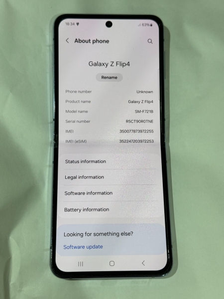 Samsung Galaxy Z Flip 4 SM-F721B – 128GB – blaues (entsperrt) Smartphone – verbogen