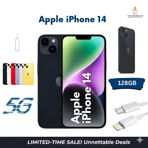 Apple iPhone 14 128GB 5G entsperrt Smartphone nagelneuer Zustand – alle Farben