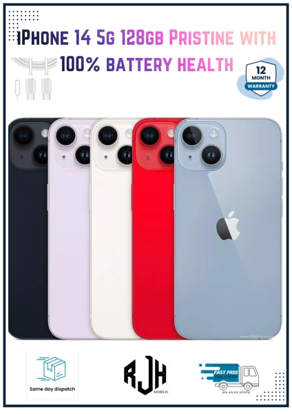 Apple iPhone 14 5G 128GB entsperrt Smartphone makelloser Akku 100% mit Box A+++