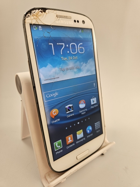 Samsung Galaxy S3 GT-19300 weiß entsperrt 16GB 4,8″ Android Smartphone rissig