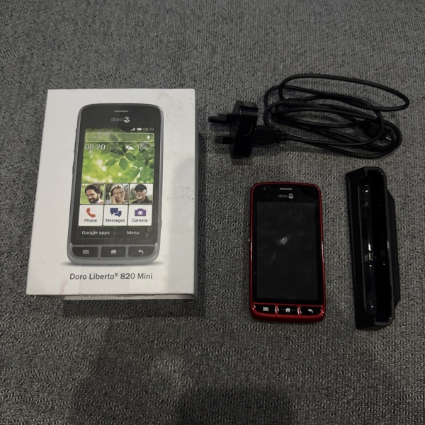 Rotes Doro Liberto 820 Mini Android Handy Smartphone großes Display – funktioniert
