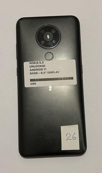 Nokia 5.3 Smartphone 64GB, 6,55″ Display, schwarz, entsperrt