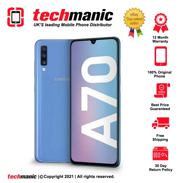Samsung Galaxy A70 (Dual SIM) – 128 GB – blau (entsperrt) Smartphone