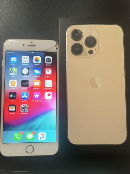Apple iPhone 6/16GB (entsperrt) Smartphone-Gold Display gesprungen/gebraucht/funktioniert gut