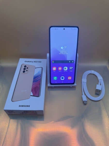 Samsung Galaxy A53 5G 128 GB Android Handy LTE Smartphone 6,5″ OLED IP67 Peach
