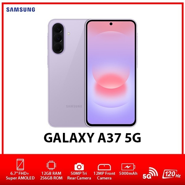 Samsung Galaxy A37 5G 12GB+256GB LAVENDAR Dual SIM Unlocked Android Smartphone