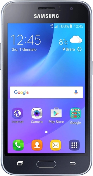 Samsung J1 Dual 2016 8GB Speicher 4G Smartphone 4,5 Zoll Display schwarz entsperrt gebraucht
