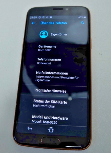 Seniorenhandy Smartphone Doro 8080 – hörgerätefähig ohne Vertrag