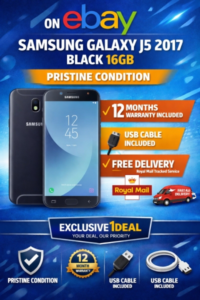 Samsung Galaxy J5 2017 schwarz 16GB entsperrt Android Smartphone 12M Garantie