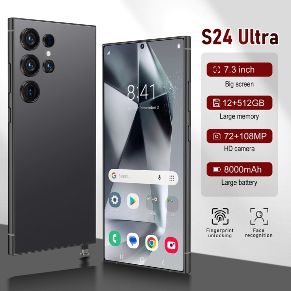 New S24 Ultra 5G Smartphone 12GB+512GB 7.3″ Factory Unlocked Android 15 Dual SIM