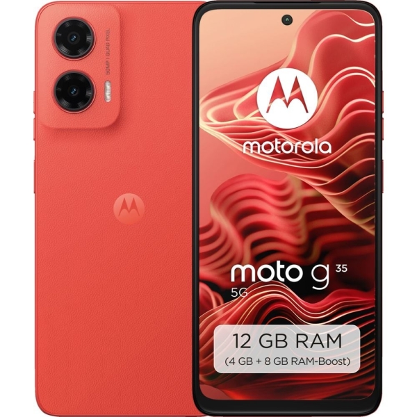 Motorola moto g35 5G 128 GB Guava Red Dual SIM Smartphone Handy Mobiltelefon