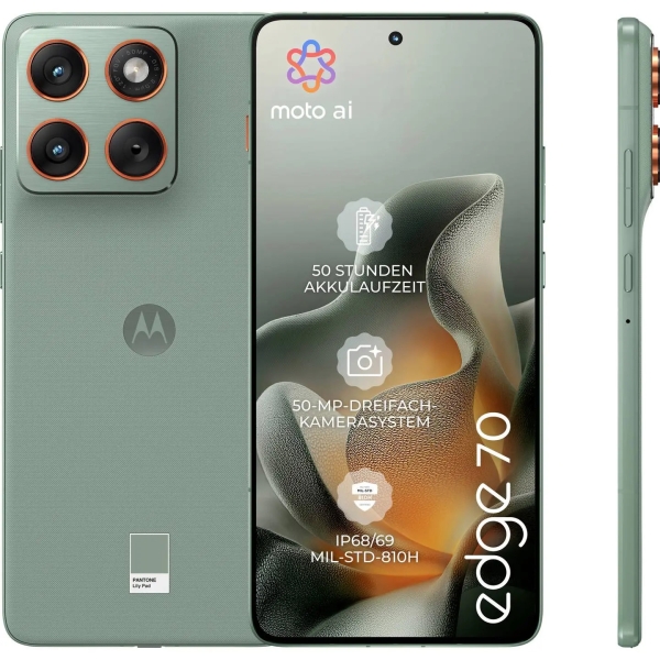 Motorola Smartphone Handy Motorola edge 70 Lily Pad 512 GB Mobiltelefon Android