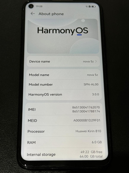 Huawei Nova 5z (Dual-SIM) – 64 GB – Smartphone schwarz (entsperrt) – Klasse A