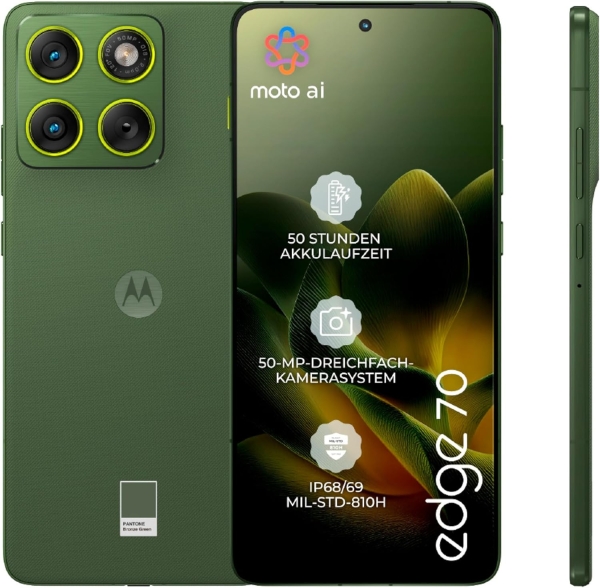 Motorola Edge 70 Smartphone (Robustes 6,67″-Poled-Display Mit Gorilla Glass 7I,