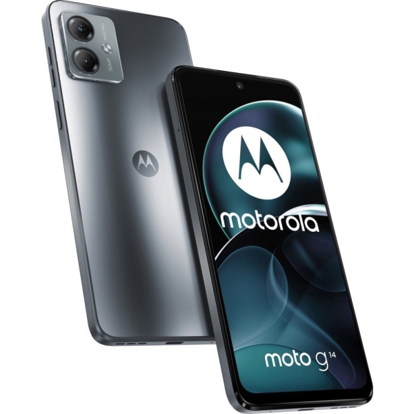 Motorola moto G14 128 GB Steel Grey Dual SIM Smartphone Handy Mobiltelefon