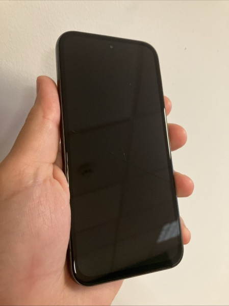 Google Pixel 8a 128GB schwarz Smartphone gesprungenes Display funktioniert für Ersatzteile