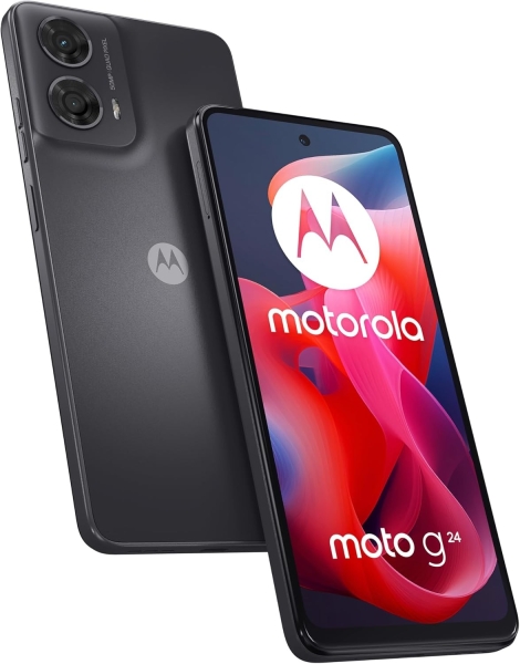 Motorola Moto G24 Handy anthrazit 4+128 GB Android 14 Smartphone Dual-SIM-frei