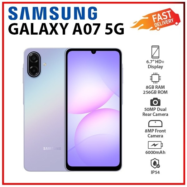 NEW Samsung Galaxy A07 5G 8GB+256GB VIOLET Dual SIM Unlocked Android Smartphone