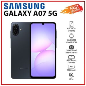 NEW Samsung Galaxy A07 5G 8GB+256GB BLACK Dual SIM Unlocked Android Smartphone