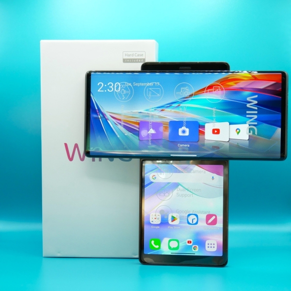 LG Wing Smartphone, 6,8″, Blau 🔵, 5G, 256GB, Dual SIM, Dual Screen, Neu