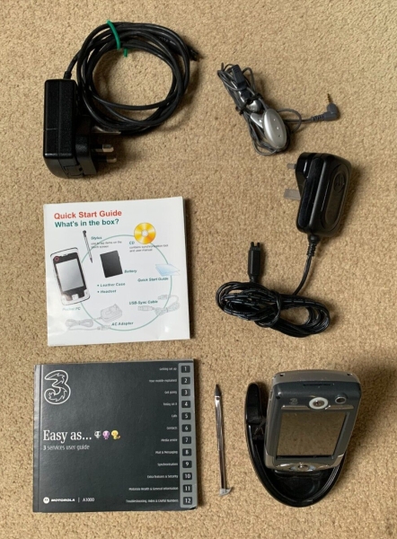 Vintage Motorola A1000 – Grau (Three) Smartphone Ultra Rare – Viel Zubehör